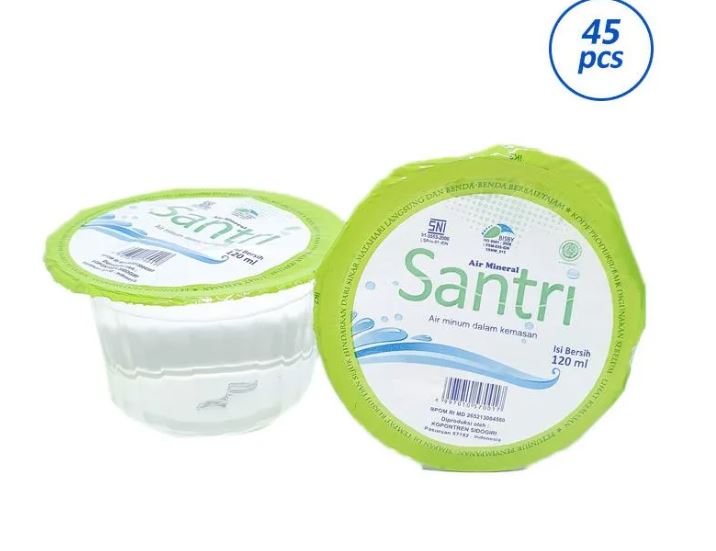 Santri Air Minum Gelas 45 X 120ml Konsumen Hayyamart 1694